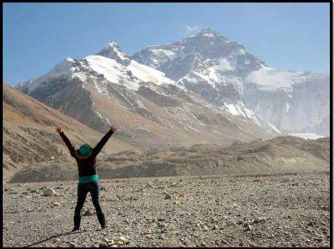 At the Everest Base Camp in Tibet